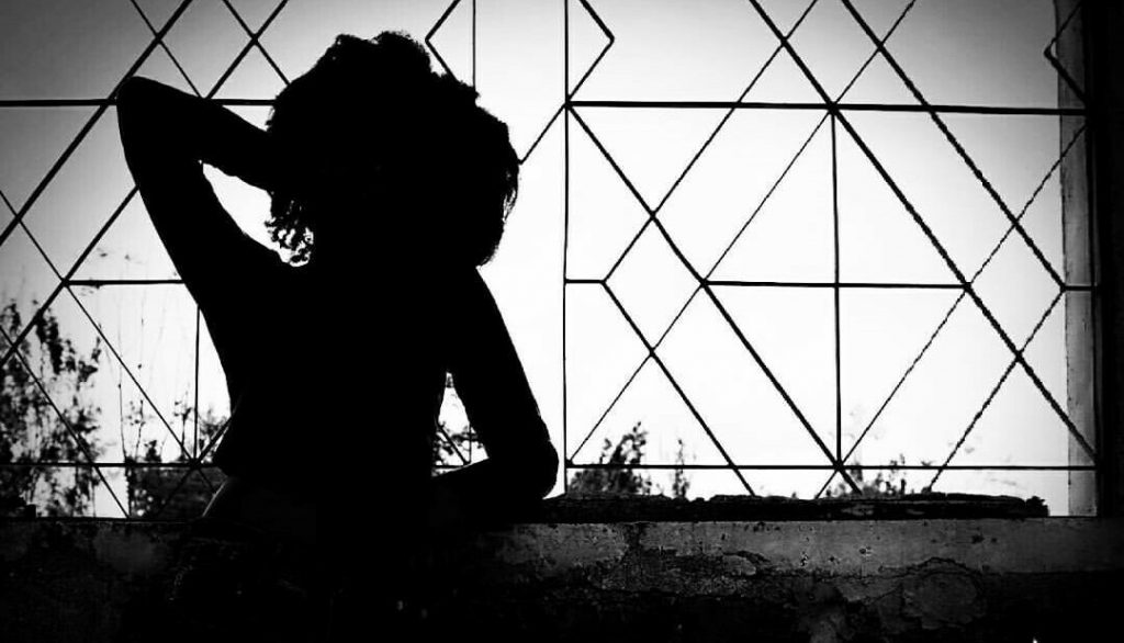 An Alpha Female staring outside a window Silhoutte image