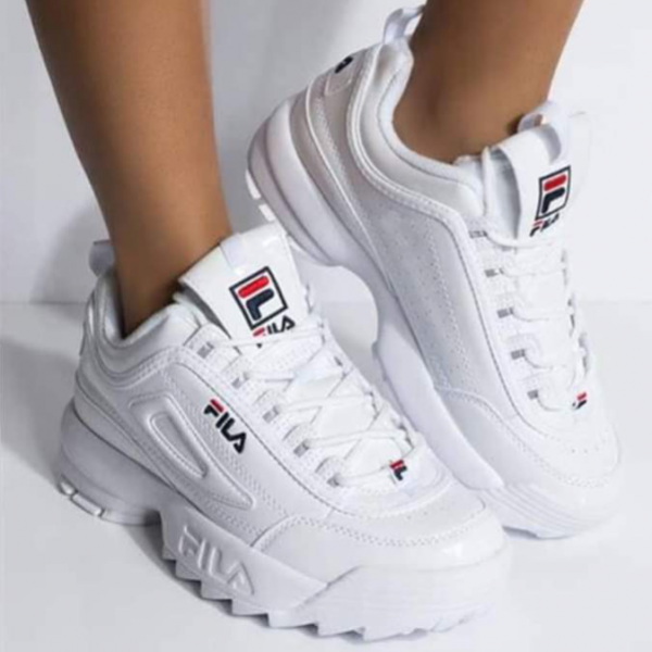 All white Fila ray disruptor 2