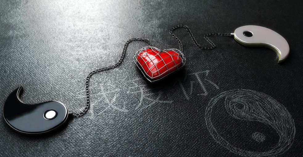A chained love heart